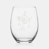 Morrisdansen Wijnglas Zonder Voet (Achterkant)