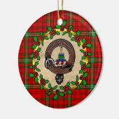 Morrison Badge & Tartan Gepersonaliseerde Kerstmis Keramisch Ornament (Links)