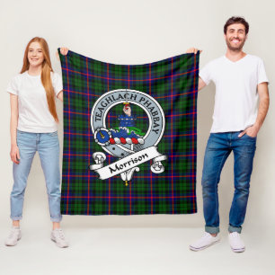 Morrison Clan Badge Tartan Plaid Fleece Deken
