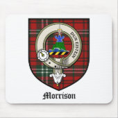Morrison Clan Crest Badge Tartan Muismat (Voorkant)