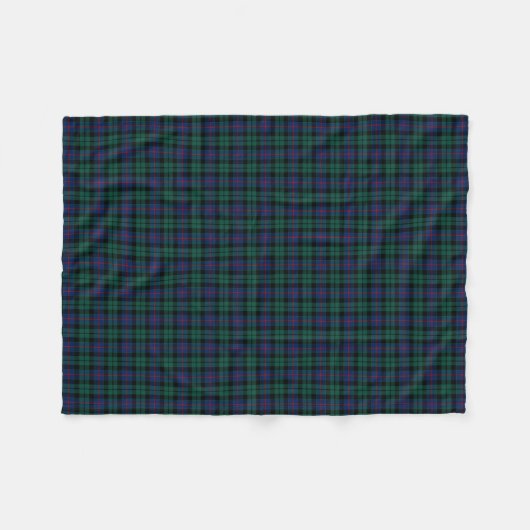 Morrison Clan Groene en Blauwe Tartan Fleece Deken (Voorkant (Horizontaal))