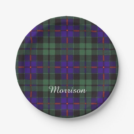 Morrison clan Pset Scottish tartan Papieren Bordje (Voorkant)