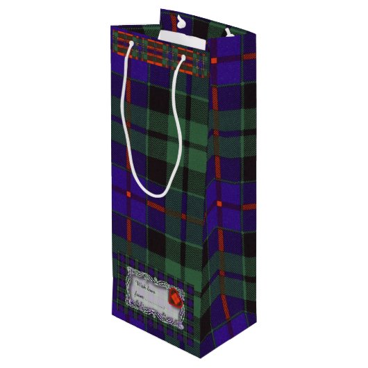 Morrison clan Pset Scottish tartan Wijn Cadeautas (Achterkant Gekanteld)