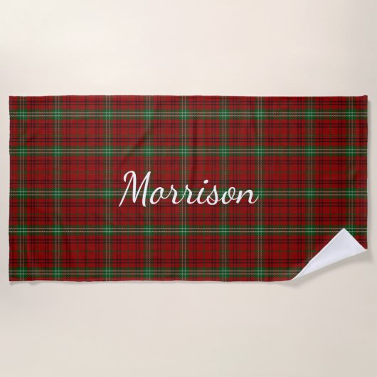 Morrison Clan Tartan Pset Beach Towel Strandlaken (Voorkant)