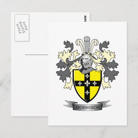 Morrison Family Crest Coat of Arms Briefkaart (Voorkant / Achterkant)