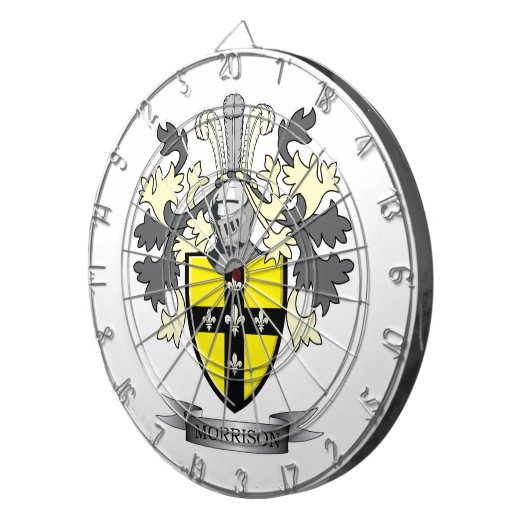 Morrison Family Crest Coat of Arms Dartbord (Voorkant Rechts)