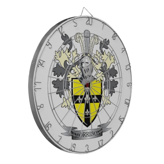 Morrison Family Crest Coat of Arms Dartbord (Voorkant Links)