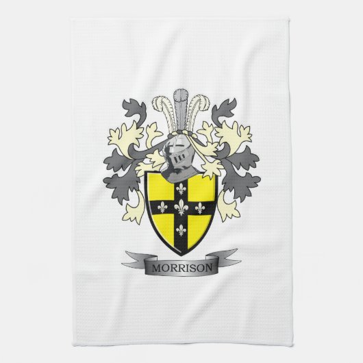 Morrison Family Crest Coat of Arms Theedoek (Verticaal)