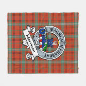 Morrison Red Ancient Clan Badge Tartan Fleece Deken (Voorkant (Horizontaal))