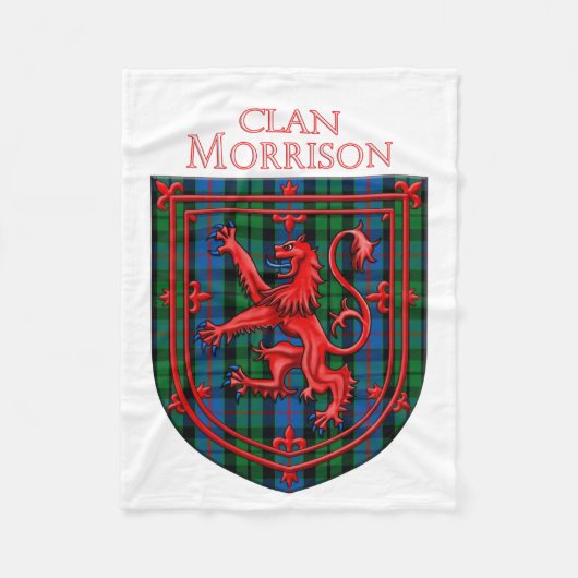 Morrison Tartan Scottish Plaid Lion Rampant Fleece Deken (Voorkant)