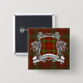 Morrison Tartan Shield Vierkante Button 5,1 Cm (Voorkant /achterkant)