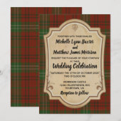 Morrison Tartan Wedding Invitation Kaart (Voorkant / Achterkant)