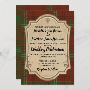 Morrison Tartan Wedding Invitation Kaart