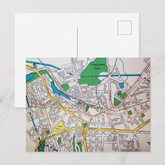 Morristown, NJ  kaart (Voorkant / Achterkant)