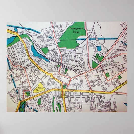 Morristown, NJ Map Poster (Voorkant)