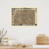 Morristown, NJ Panoramic Map - 1899 Poster (Keuken)