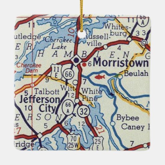 Morristown TN Keramisch Ornament (Achterkant)