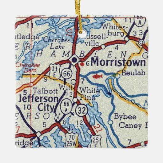 Morristown TN Keramisch Ornament (Voorkant)