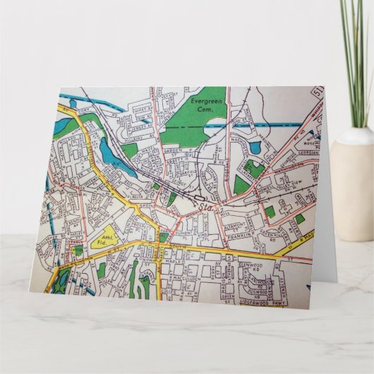 Morristown, Vintage Kaart NJ (Voorkant)