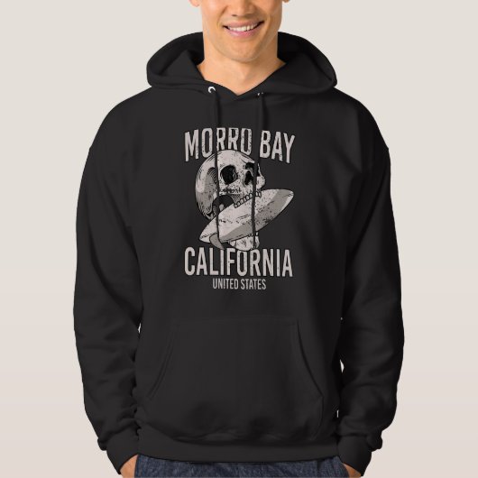  Morro Bay Beach California Ca Retro Surfer Hoodie (Voorkant)