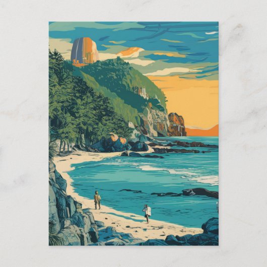 Morro Bay Beach California schilderij Briefkaart (Voorkant)