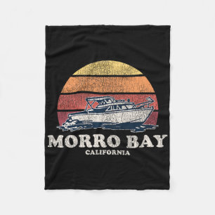 Morro Bay Ca  varen 70s Retro Boot Ontwerp Fleece Deken