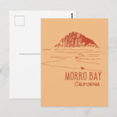 Morro Bay California Morro Rock Art Briefkaart (Voorkant / Achterkant)
