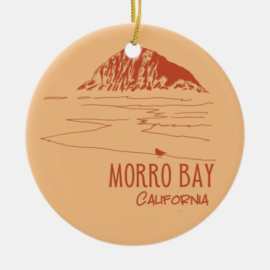 Morro Bay California Morro Rock Keramisch Ornament (Voorkant)