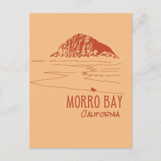 Morro Bay California Morro Rock Kunst Briefkaart (Voorkant)