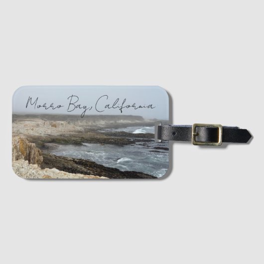Morro Bay California Ocean Cliffs Photography Bagagelabel (Voorkant (horizontaal))