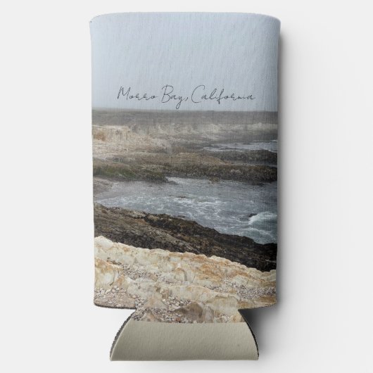 Morro Bay California Ocean Cliffs Photography Seltzer Blikjeskoeler (Achterkant)