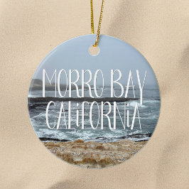 Morro Bay California Ocean Waves Photography Keramisch Ornament