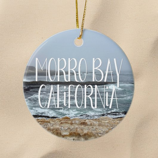 Morro Bay California Ocean Waves Photography Keramisch Ornament