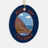 Morro Bay California Retro Noodlijdende Cirkel Keramisch Ornament (Rechts)