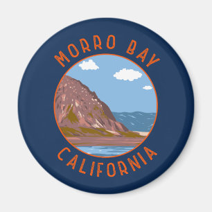 Morro Bay California Retro Noodlijdende Cirkel Magneet