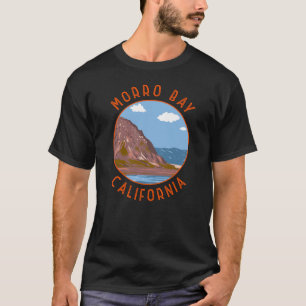 Morro Bay California Retro Noodlijdende Cirkel T-shirt