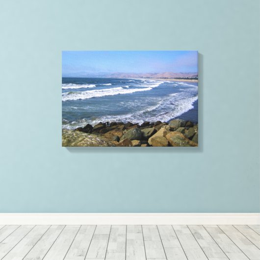 Morro Bay, Californië Canvas Afdruk (Insitu (Houten vloer))