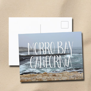 Morro Bay Californië Oceaan Golven Fotografie Briefkaart