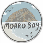 Morro Bay Central California Beach SLO Rock Sticker (Voorkant)