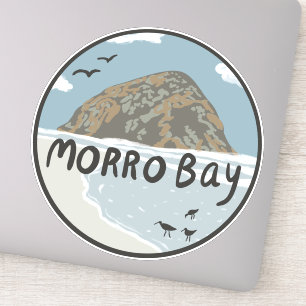 Morro Bay Central California Beach SLO Rock Sticker