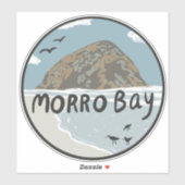 Morro Bay Central California Beach SLO Rock Sticker (Vel)