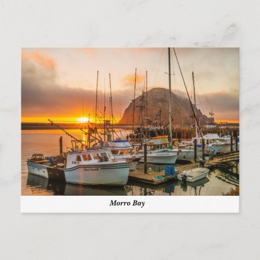 Morro Bay Harbour op Sunset Briefkaart (Voorkant)