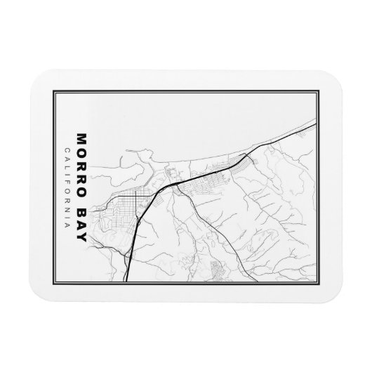 Morro Bay-kaart Magneet (Horizontaal)