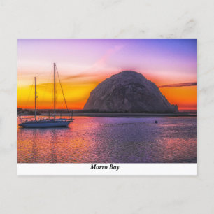 Morro Bay op zonsondergang Briefkaart