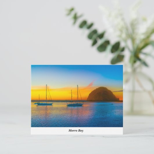 Morro Bay op zonsondergang Briefkaart (Staand voorkant)