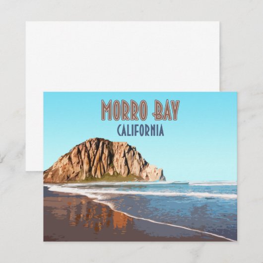 Morro Bay Rock California  Flat Kaart (Voorkant / Achterkant)