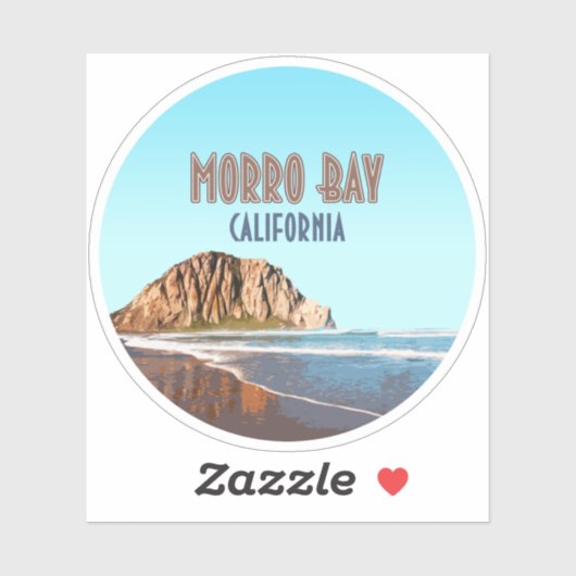 Morro Bay Rock California Sticker (Vel)