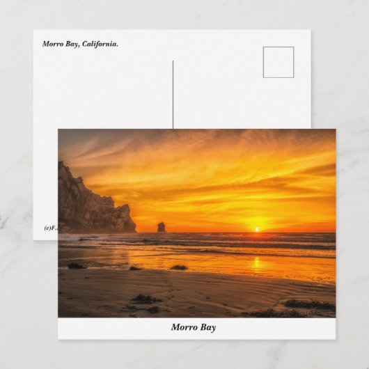 Morro Bay Sunset at the Beach Briefkaart (Voorkant / Achterkant)