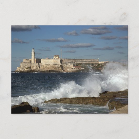 Morro Castle, Havana, Cuba, Crashing Waves Briefkaart (Voorkant)