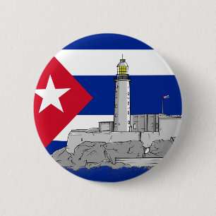 Morro Castle in Havana Ronde Button 5,7 Cm